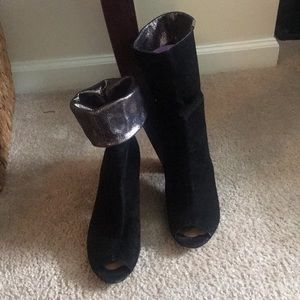 Peep Toe Suede Calvin Klein booties